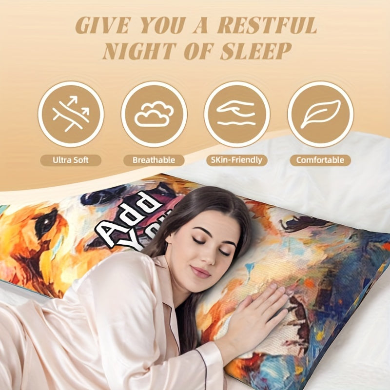 Personalized Photo Body Pillowcase Long Plush Fabric Double-Sided Printed Gift for Adults