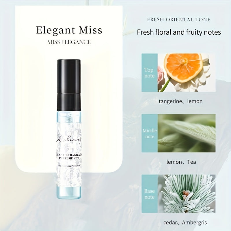 Women's Floral Perfume Gift Set 5x10ml Travel-Size Long-Lasting Fragrance