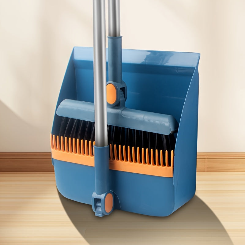 Household Broom and Dustpan Set for Hard Floors Non-Stick Hair Sweeping