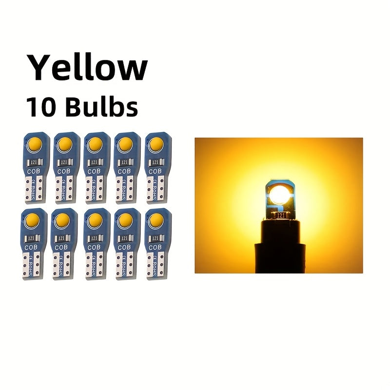 10 Pieces T5 LED Car Dashboard Lights 12V DC Instrument Panel Indicator