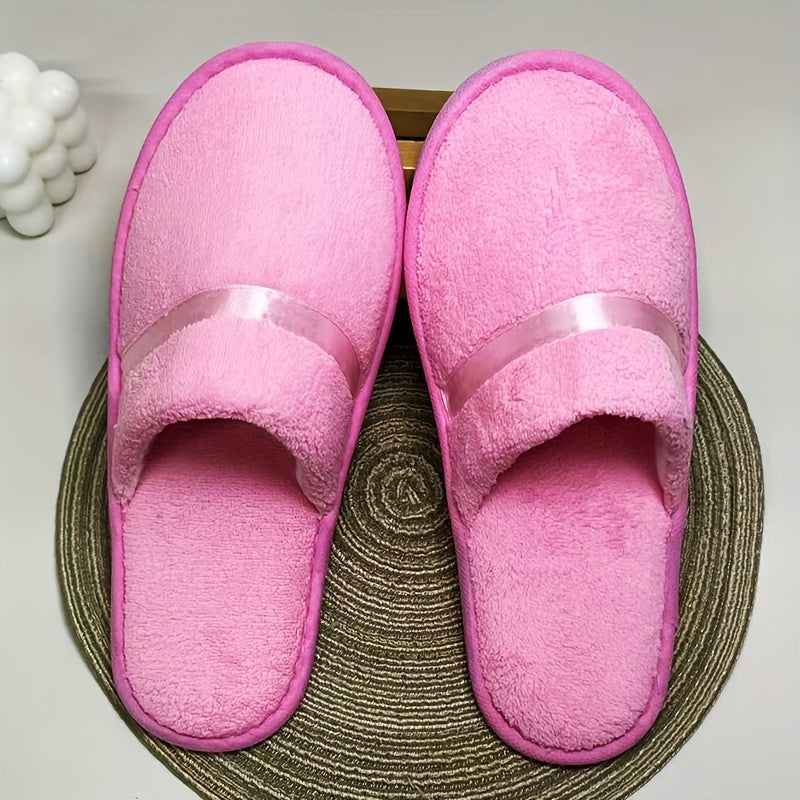 Zapatillas de felpa de coral para mujer, casuales, con slip-on, suela antideslizante de EVA, para interior, comodidad