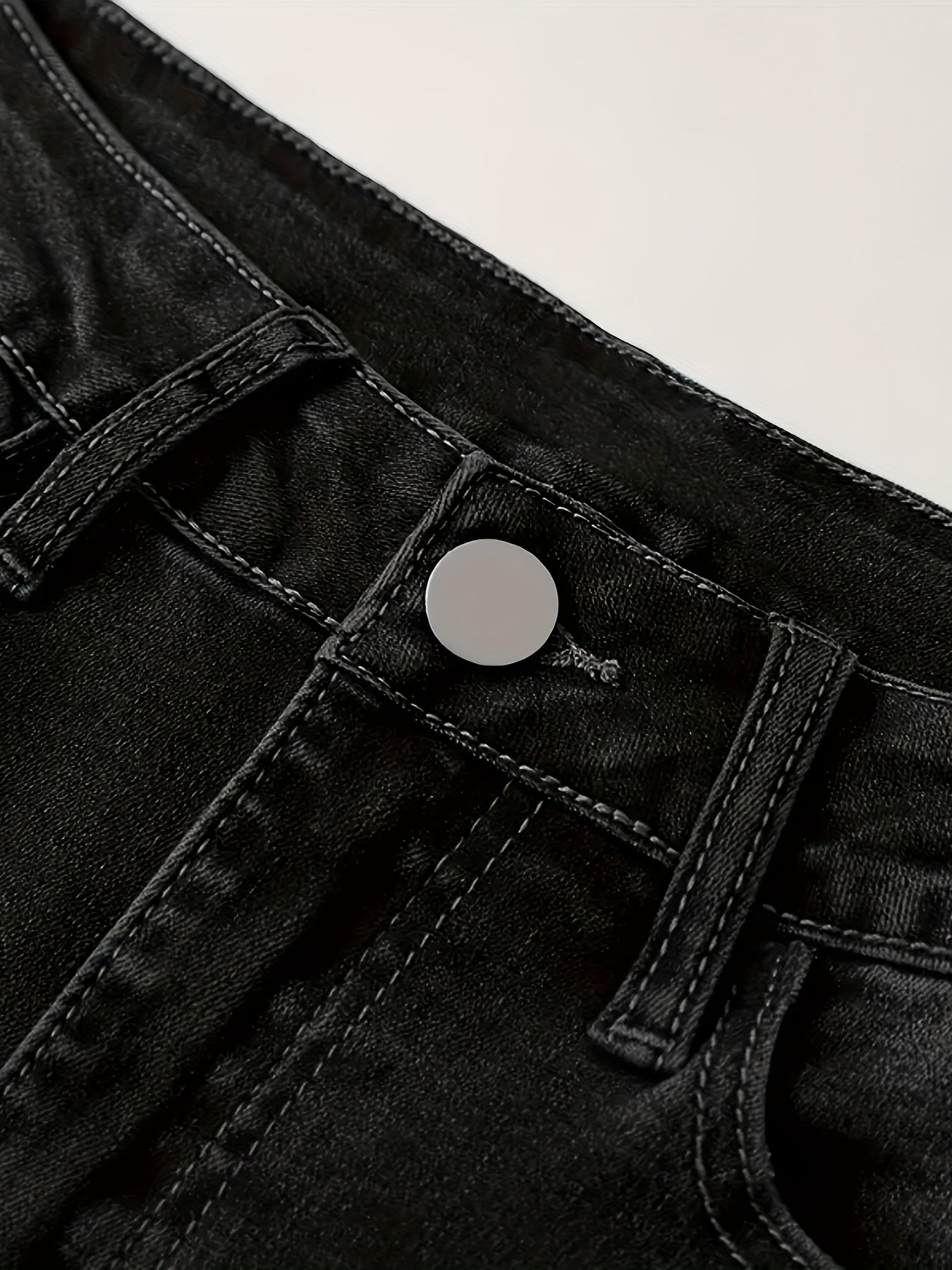 Women's Plus Size Flare Leg Jeans Solid Color All-Season Denim