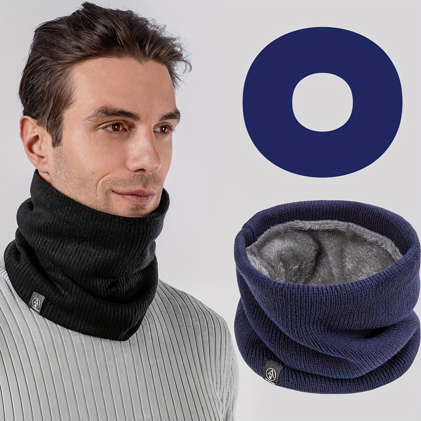Winter Neck Gaiter Fleece-Lined Scarf for Men Women Cycling Mask Fake Collar