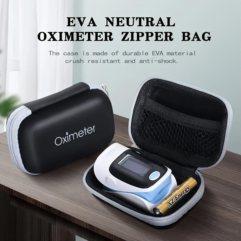 Oximeter Storage Case Black White Portable Zipper Organizer