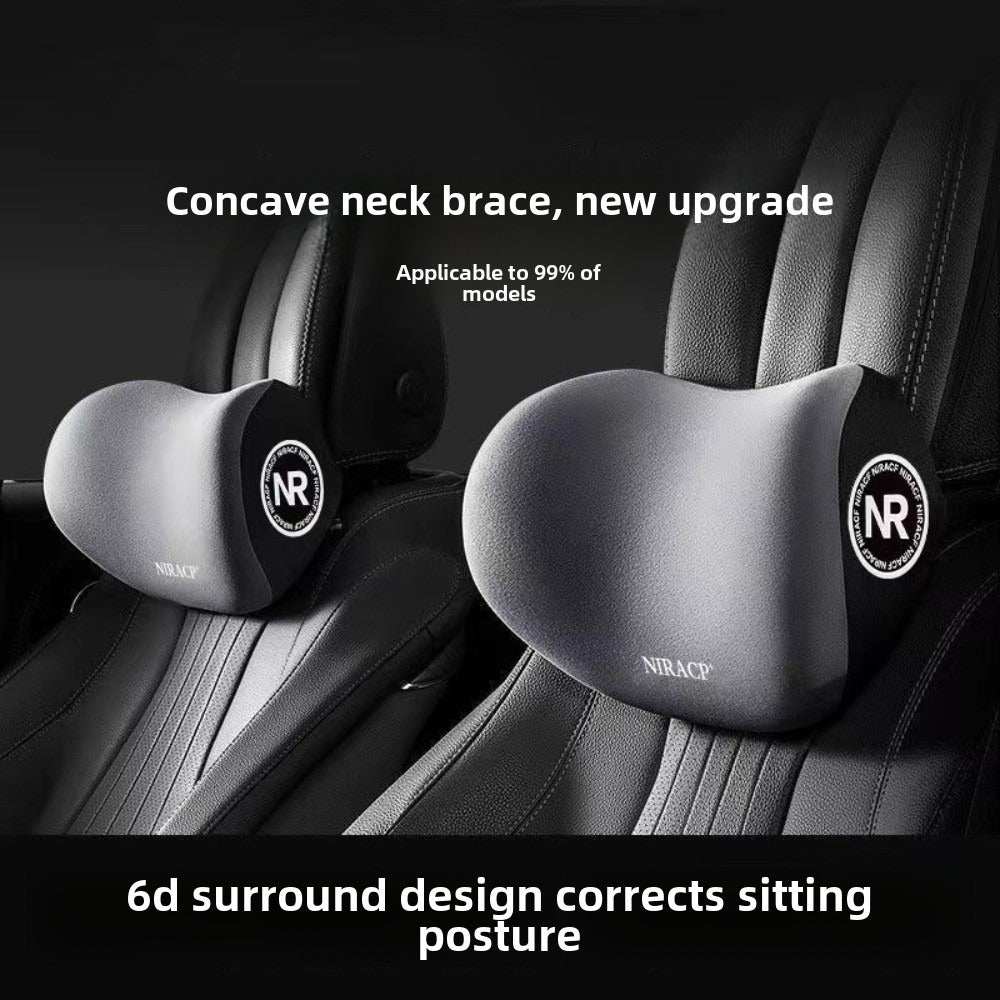 Conjunto de cojines para asiento de coche con espuma viscoelástica y tela de poliéster transpirable, soporte lumbar y reposacabezas