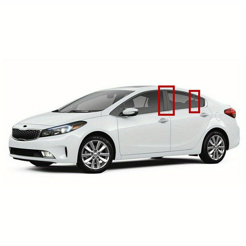 6 Pack Gloss Black Door Window Pillar Post Cover Decals for Sedan