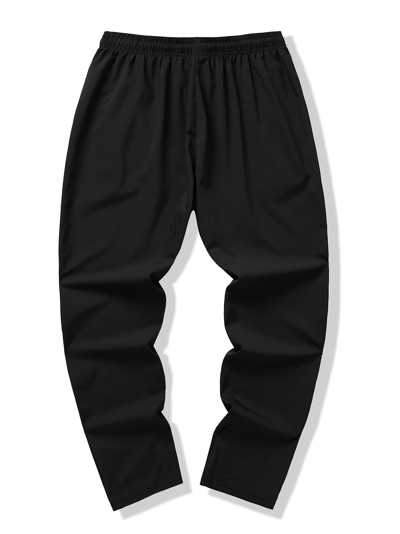 Pantalones deportivos casuales para hombre con bolsillo con cremallera, poliéster ligero, cintura con cordón, estilo deportivo, set de 5