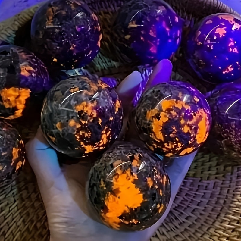 Кристальный шар Boho Yooperlite с бусиной из огненного камня для украшения дома и сада