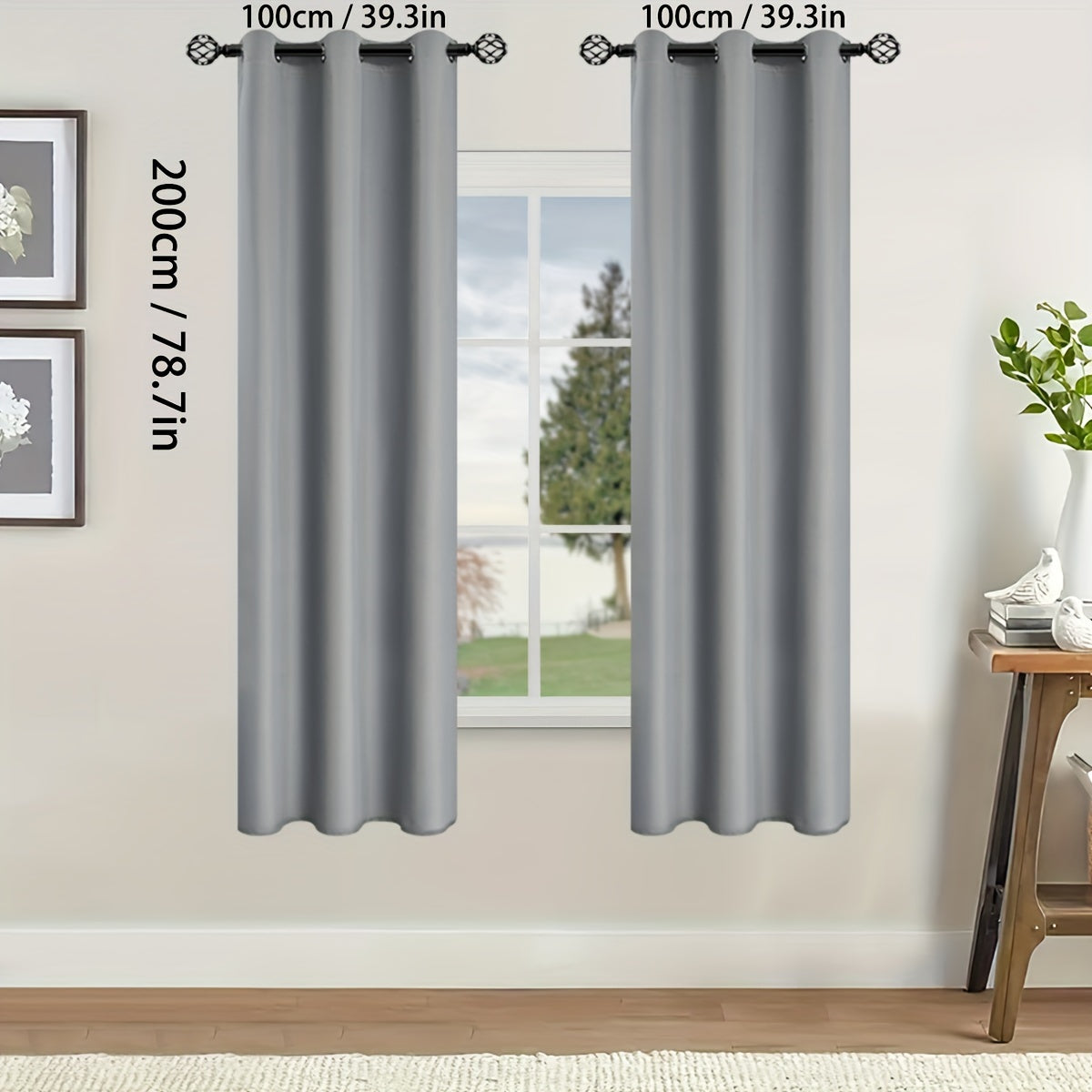 Blackout Curtains for Bedroom and Living Room, UV Protection, Easy Slide