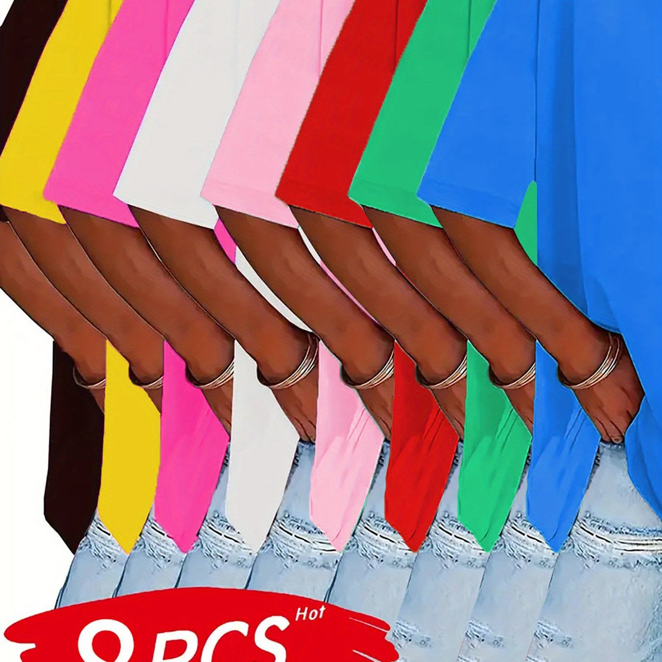 Women's Plus Size Summer Short Sleeve T-Shirts Breathable Cotton Multipack