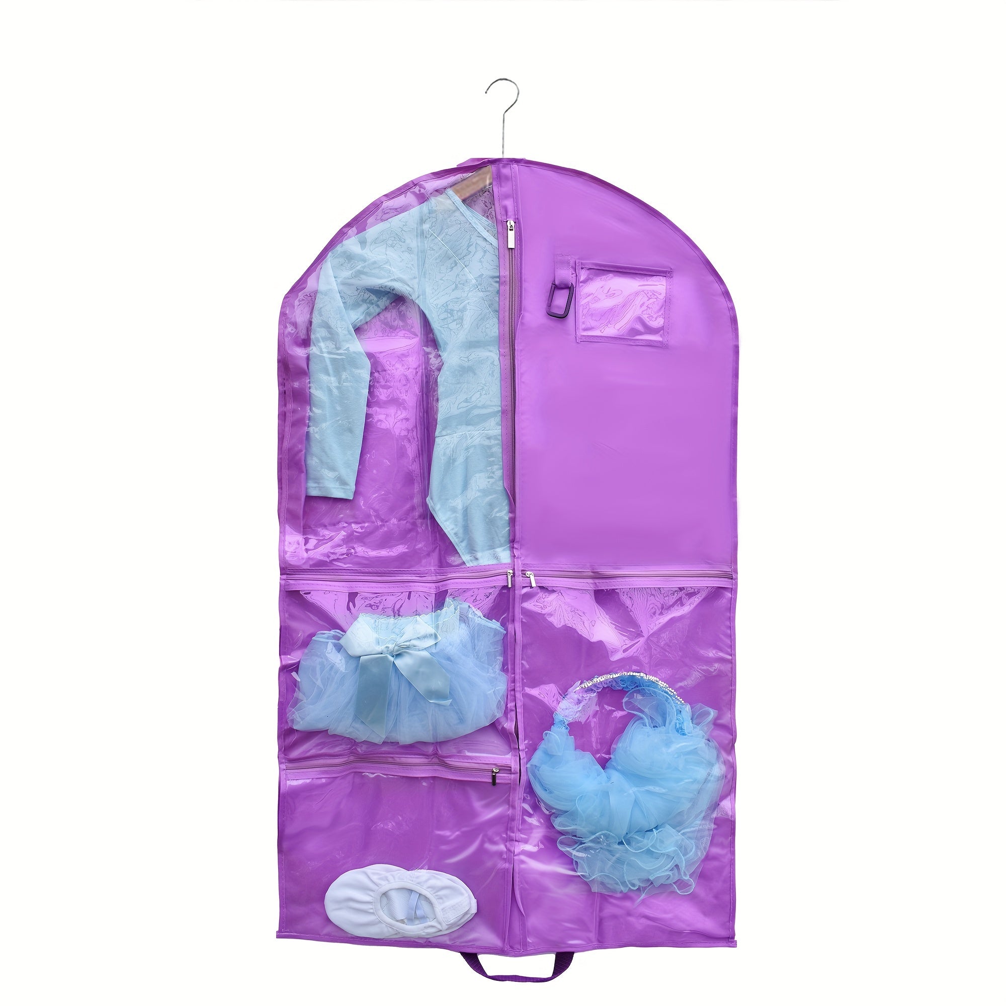 Children's Dance Dress Storage Bag Waterproof Hanging with Dustproof Cover and Transparent Window