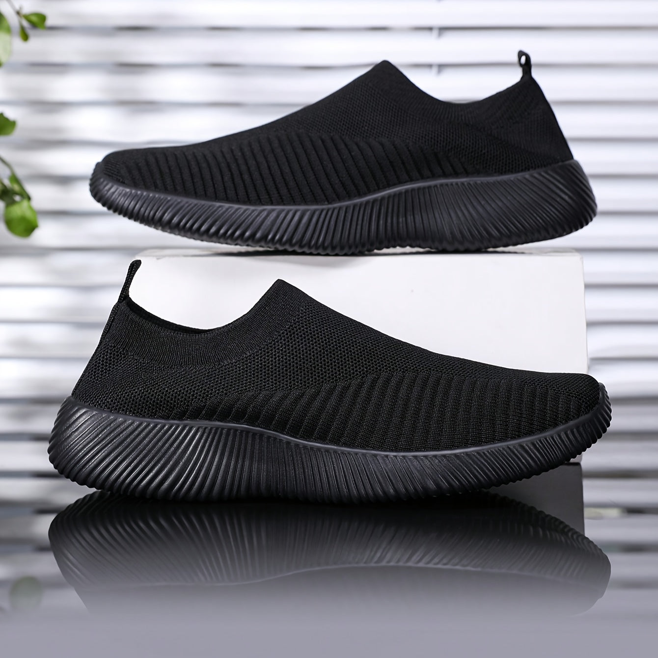 Women's Mesh Slip-On Sneakers, Casual Low Top Running Shoes
