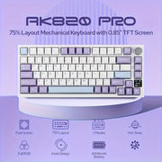 75% Hot-Swappable Mechanical Keyboard with TFT Display RGB Backlit Gasket Gateron Switches