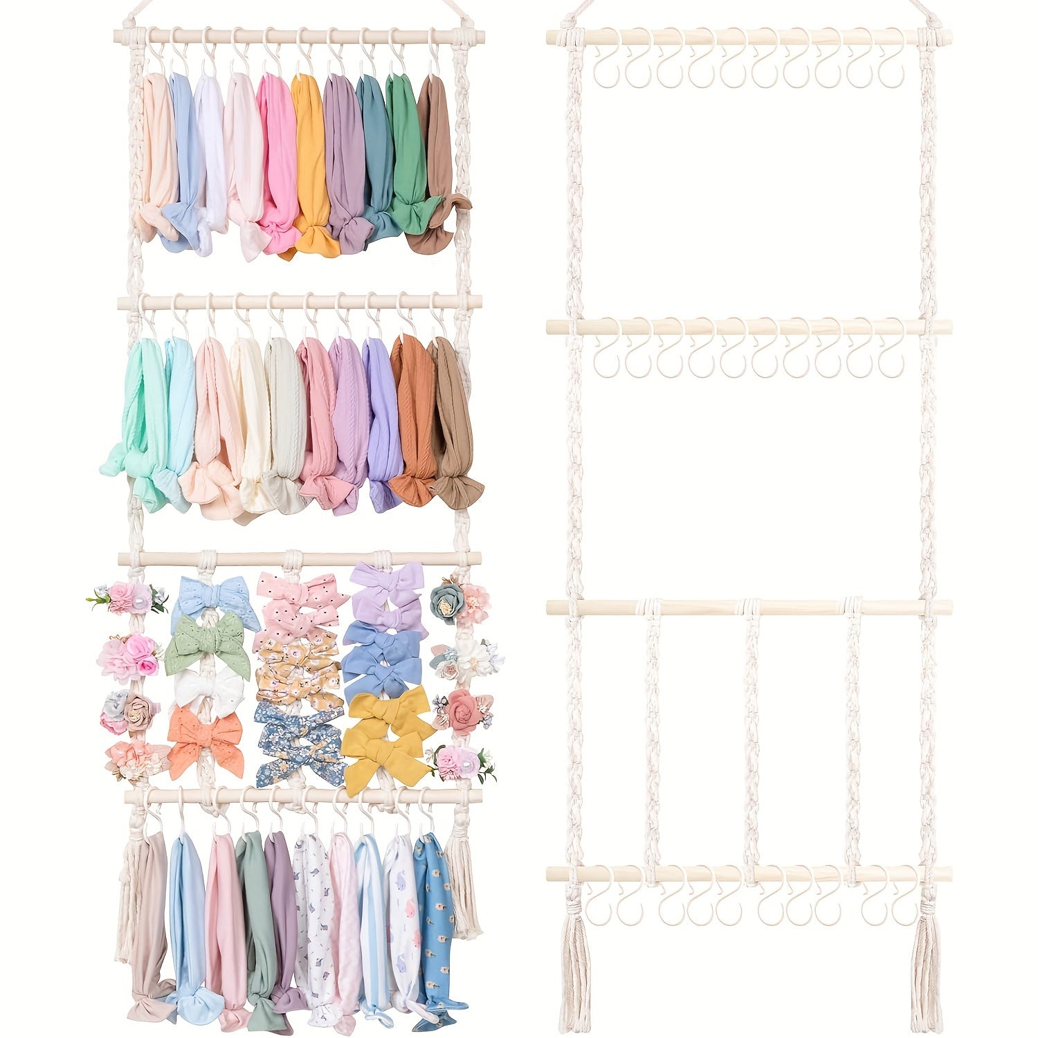 Bohemian Wall Decor Organizer for Headbands and Hair Bows, Room Storage