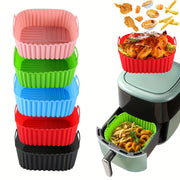 Silicone Air Fryer Liners 5pcs Set, Reusable, Dishwasher Safe, 19cm