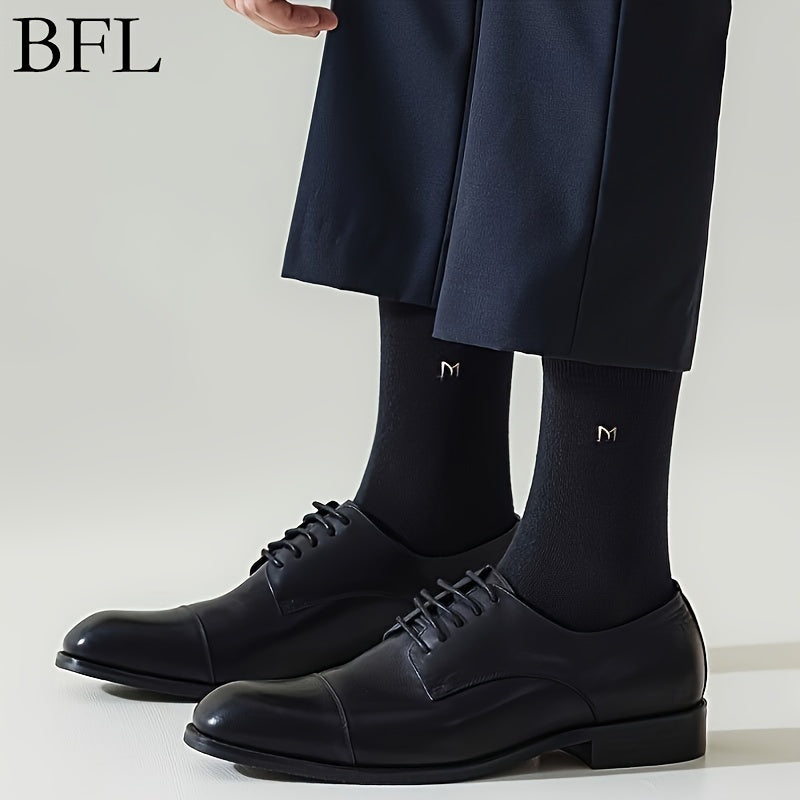 Men's Cotton Blend Crew Socks 10 Pairs Alphabet Pattern Machine Washable