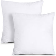 2-Pack Square Throw Pillow Inserts with Zipper Closure Polyester Cover All-Season Couch Sofa Bed