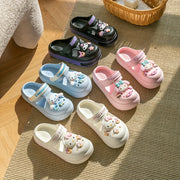 Kids Water Shoes for Boys and Girls Cartoon Pattern Low Top EVA Slip-On Casual Beach Footwear