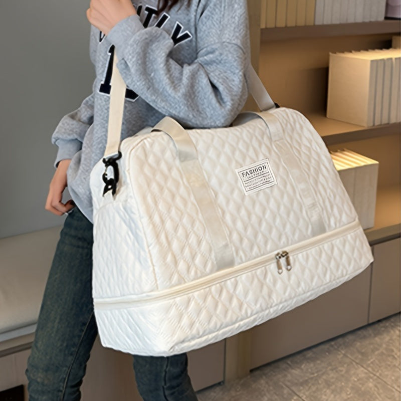 1 dona Ayollar uchun Nylon Sayohat Sumkasi - Yengil va Katta Hajmli, Qo'lga olib yurish yoki Krossbody sifatida ishlatilishi mumkin, Qisqa masofali sayohat uchun fermuarlı.