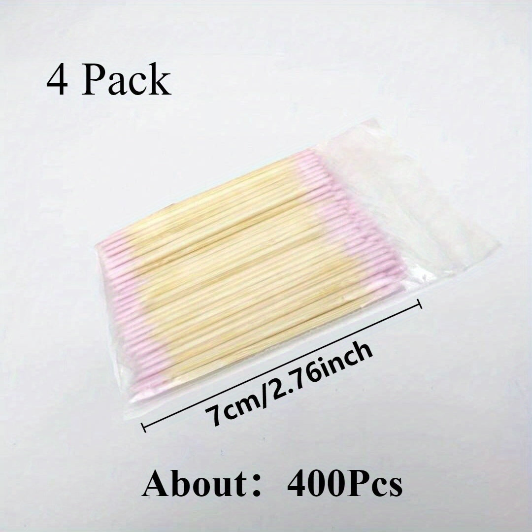100Pcs Wooden Double-Ended Swabs for Eyebrow and Nail Makeup, Small Tips