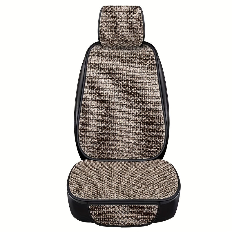 Conjunto de cojines para asiento de coche de lino transpirable, antideslizante, para todas las estaciones, universal