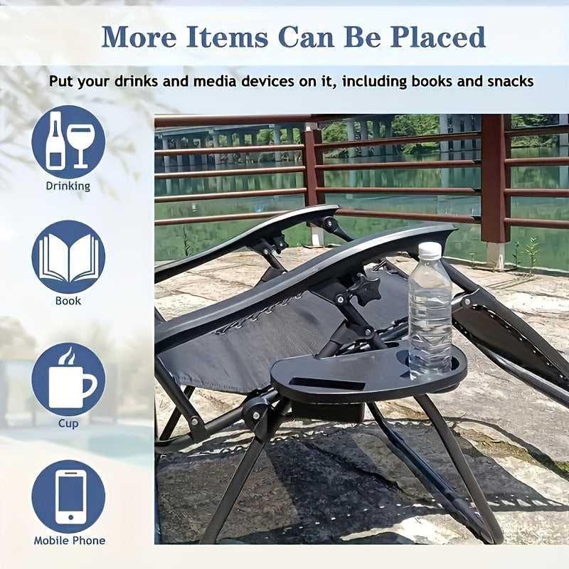 Zero Gravity Chair Arm Tray with Cup Holder and Phone Slot for Lounge and Beach