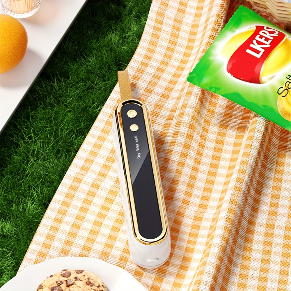 Oziq-ovqatni saqlash uchun kompakt simsiz vakuum yopishtiruvchi; qayta tiklanadigan USB/akku bilan ishlaydigan.