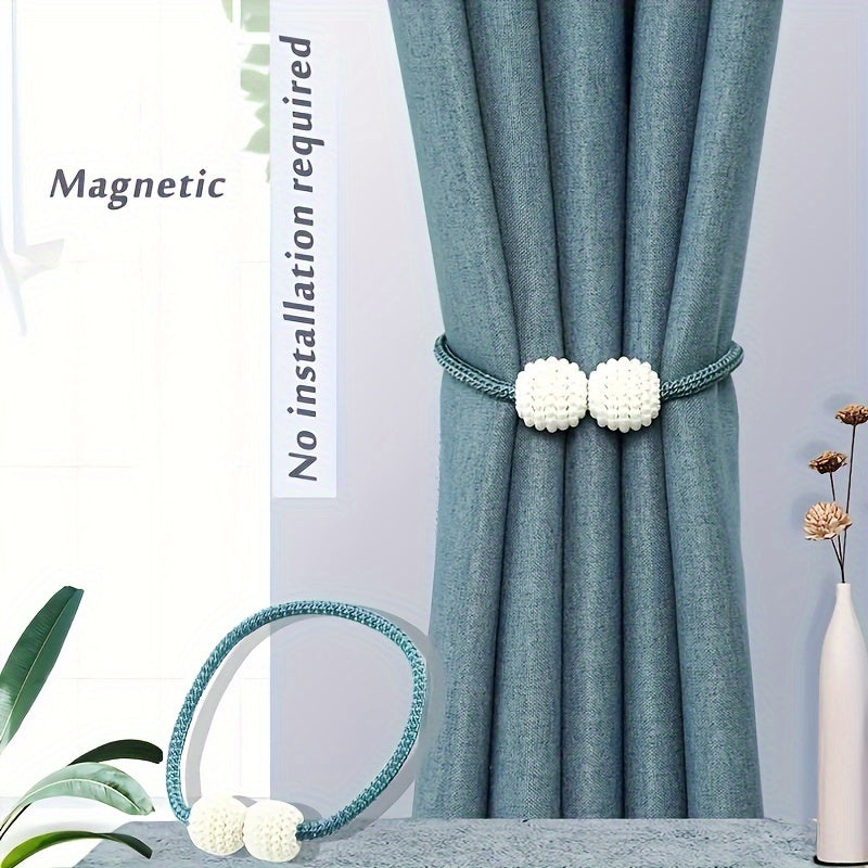 Magnetic Curtain Tiebacks Set for Securing Curtain Ropes Home Office Decor