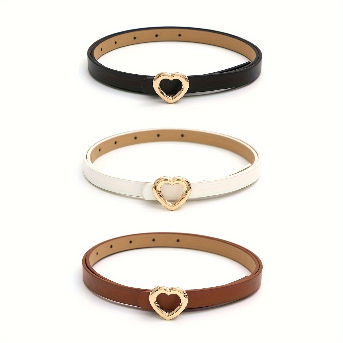 PU charmli charmli 3 ta belbog'lar to'plami ayollar uchun, bir xil rangli, kundalik kiyimlar uchun, jinsiy shimlar bilan mos keladi