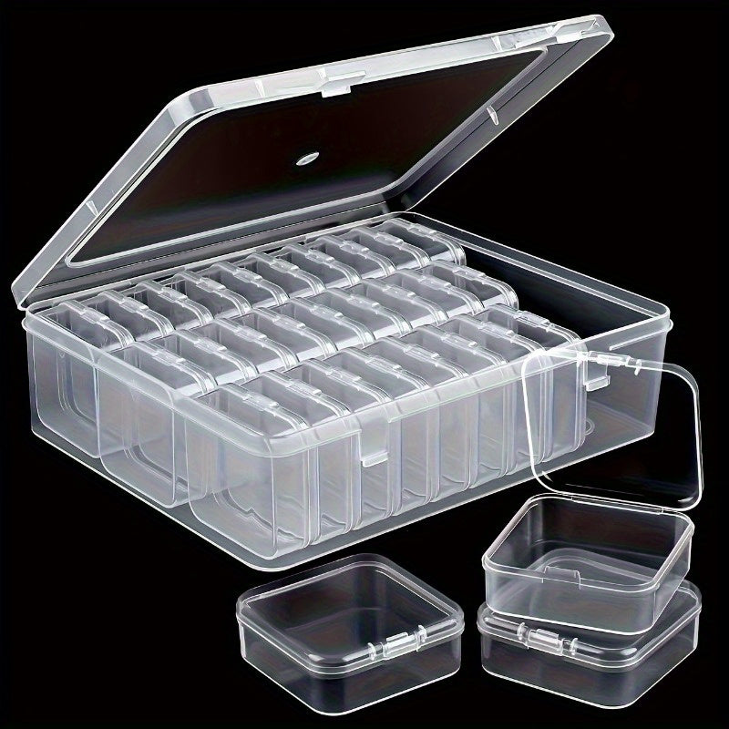 Clear Plastic Organizer with Adjustable Compartments for Beads Jewelry Crafts