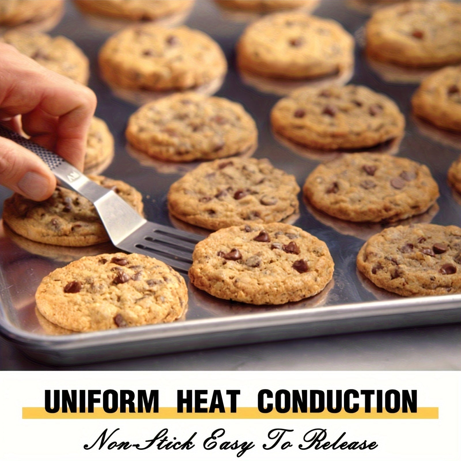 Two-Pack Natural Aluminum Baking Trays Non-Stick 45.72x33.04cm