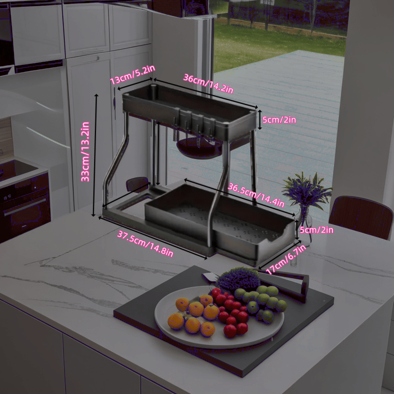 Многофункциональный кухонный органайзер для хранения на столешнице и полу