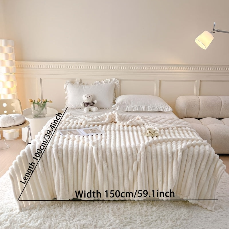 Chiziqli Taffeta Fleece Blanketi yumshoq nafas oladigan xalta uchun yotoqxona, mehmonxona, ofis