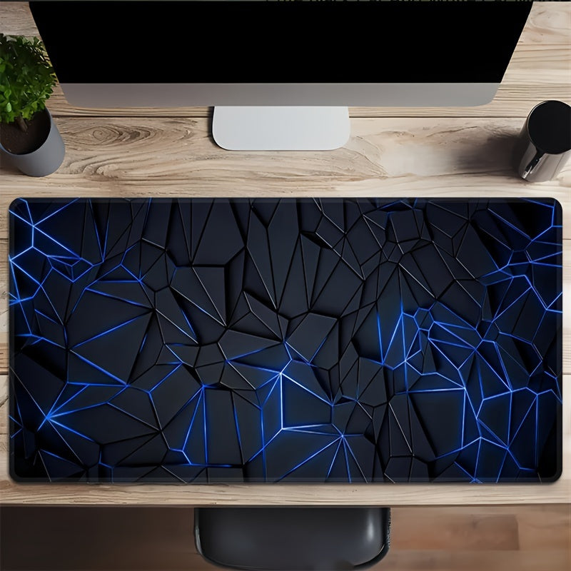 Large Blue 3D Textured Waterproof Non-Slip Rubber Mouse Pad for Gaming and Office