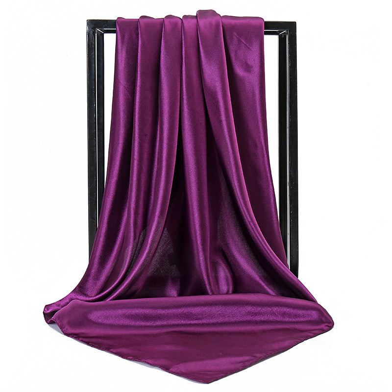 Women's Large Satin Square Scarf Imitation Silk Hair Wrap Gift Elegant Polyester