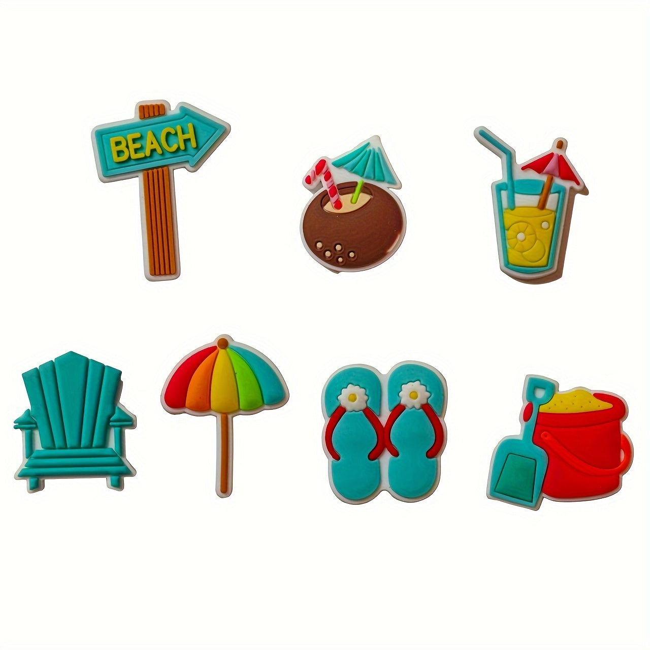 Women Summer Shoe Charms for Clog Slides Beach Sandals 20 Pcs Tropical Accessories