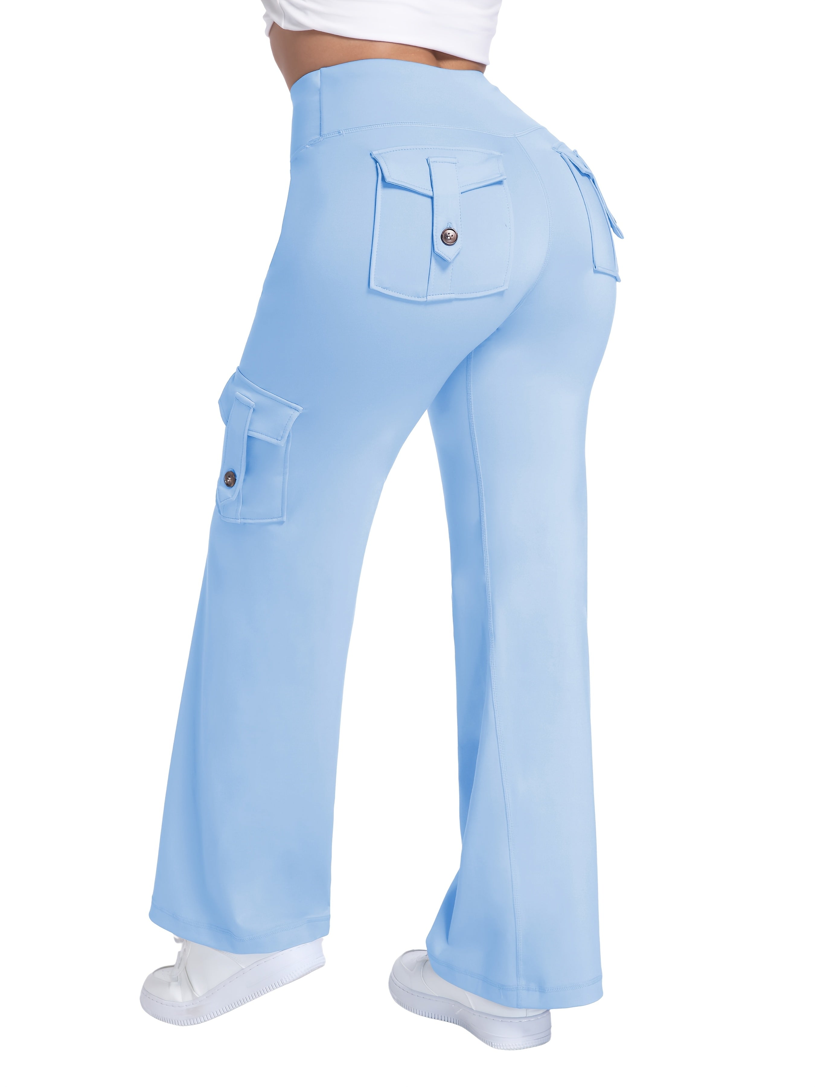 Plus Size Women's Wide Leg Pants Breathable High-Waisted Casual Trousers