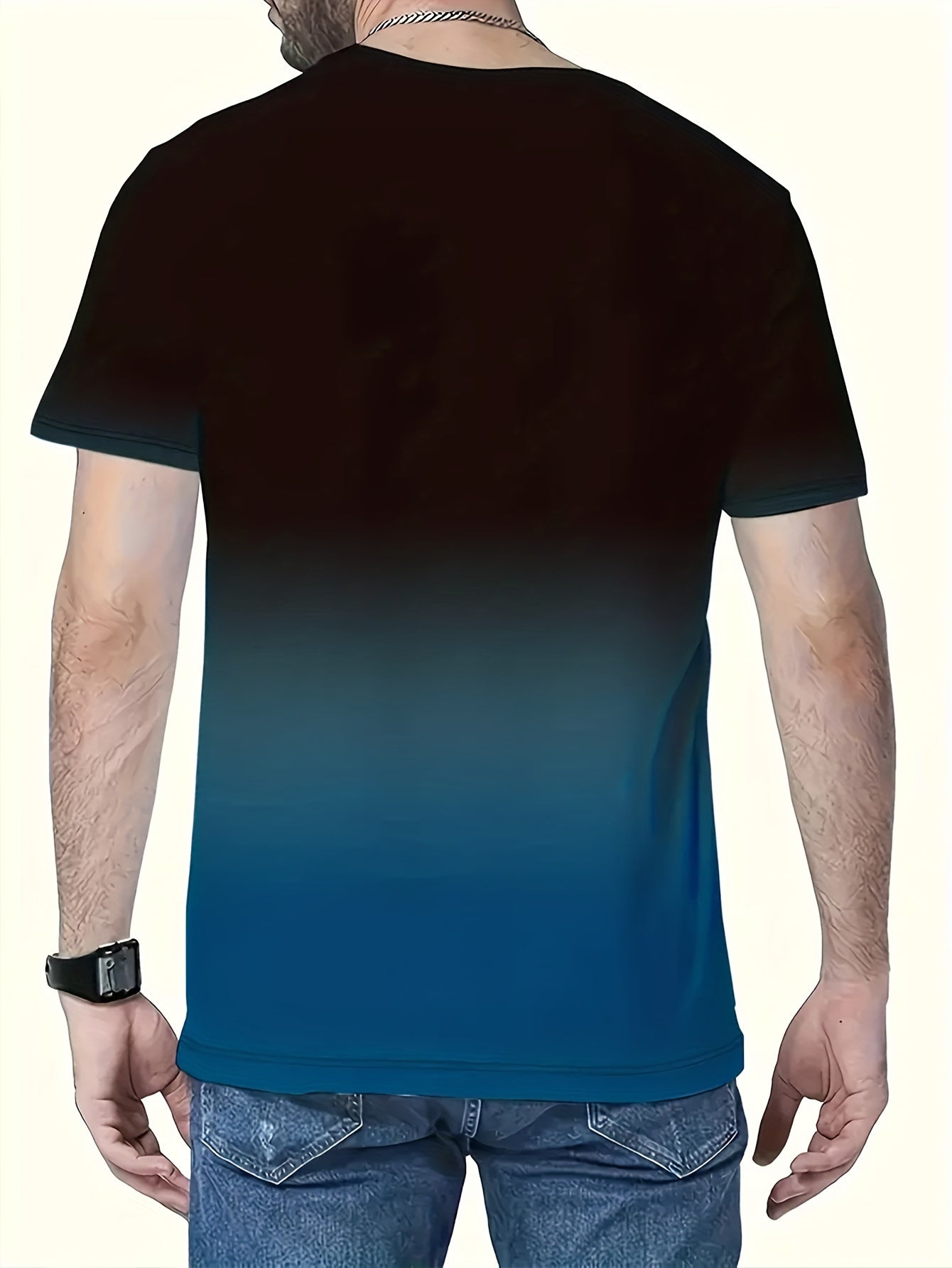 Men's 3-Pack Gradient 3D Printed Quick-Dry Polyester T-Shirts for Sports and Fitness