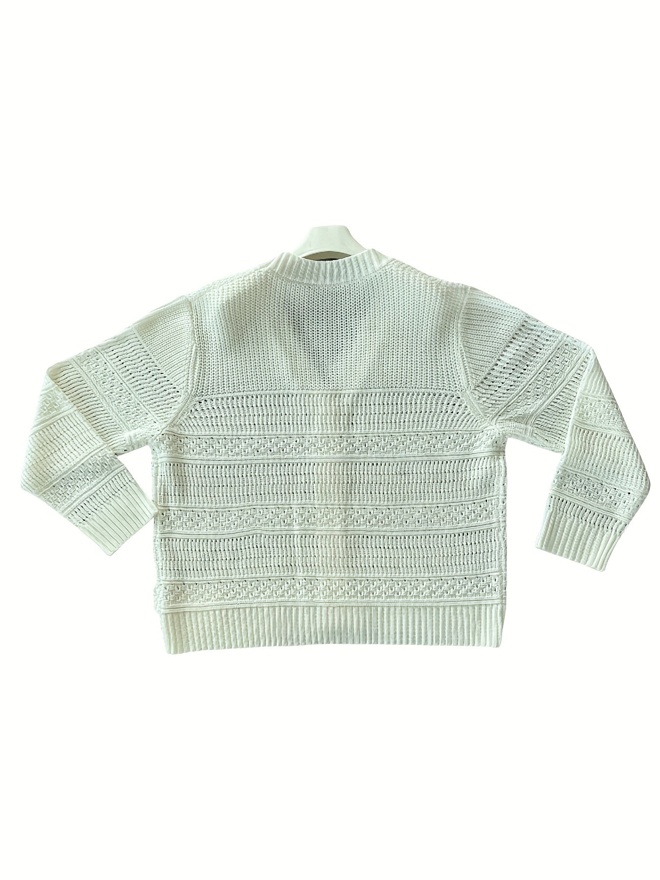 Plus Size Women's V-Neck Button-Up Cardigan Long Sleeve Solid Color Fall Winter Sweater