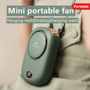 Portable USB Fan with Three-Speed Large Wind Adjustment, Waist-Hanging and Desktop Stand