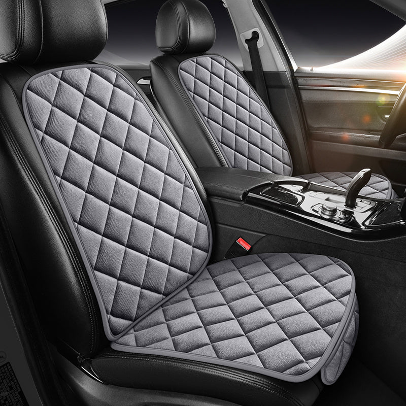 Black Plush Car Seat Cushion Front Seat Warm Comfortable All-Season