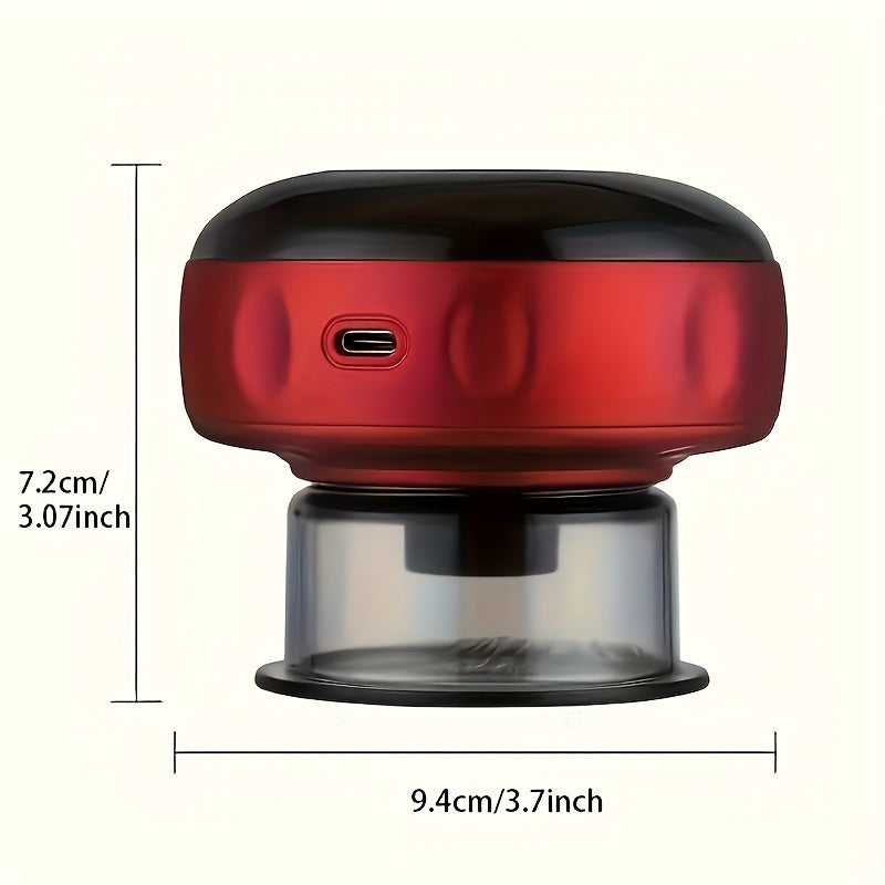 Portable Cupping Massager with LED Display USB Rechargeable 6-Speed Heating for Muscle Relaxation