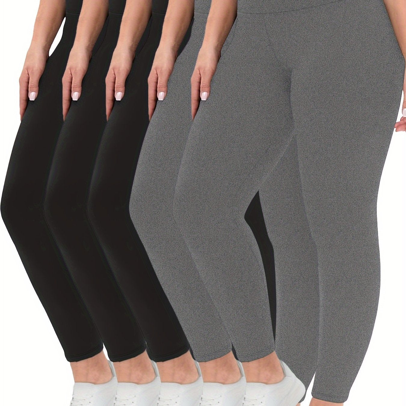 Plus Size High-Waisted Yoga Leggings for Women Soft Tummy Control Stretchy