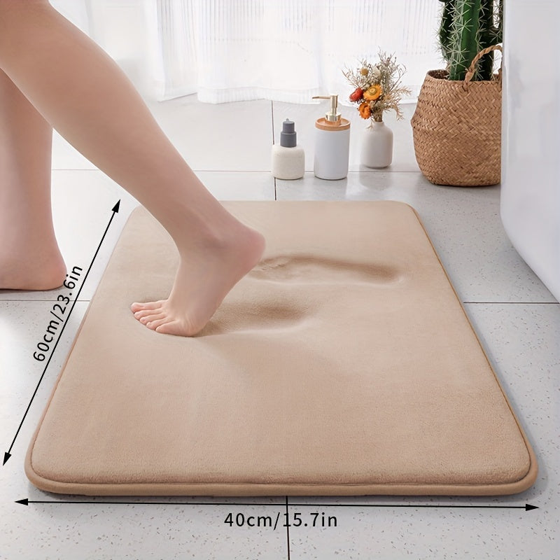 Alfombra de baño de esponja de alta densidad 39.88x59.94cm Antideslizante Suave Blanca Absorbente