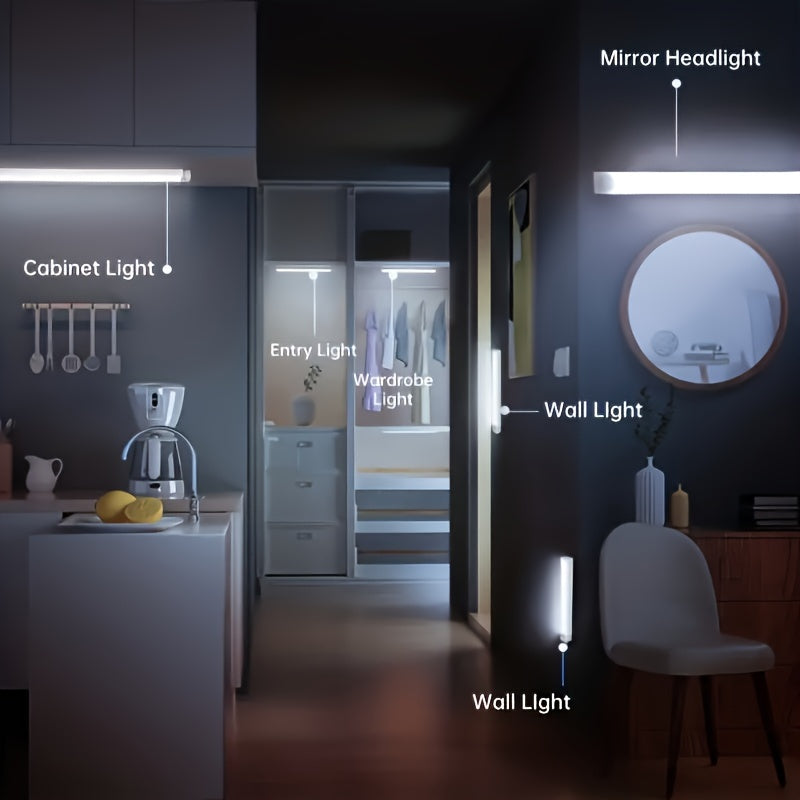 Luz nocturna con sensor de movimiento y recargable por USB para debajo de armario, cocina y armario