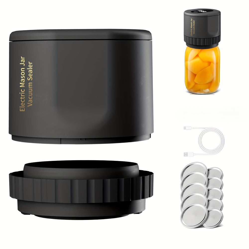 Electric Vacuum Sealer for Jars One-Button Leak-Proof Seal Food Storage