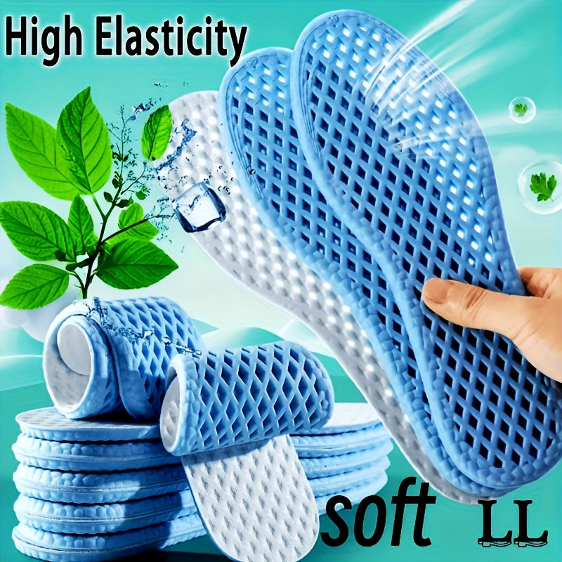 Unisex Summer Cooling Insoles Breathable Shock Absorbing Blue 4pcs