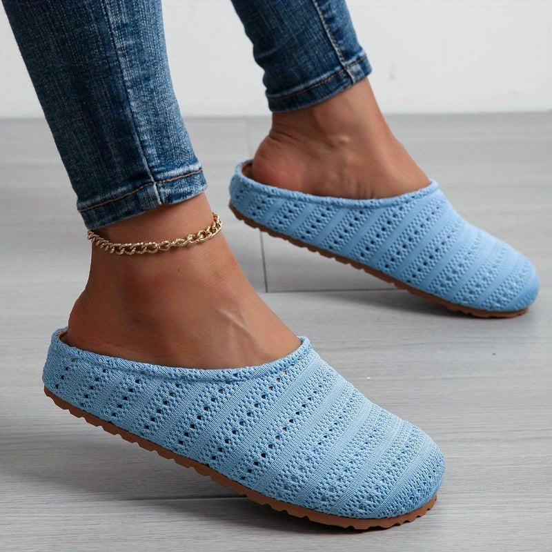 Women's Knit Slip-On Mules Summer Breathable Bohemian Large Size Shoes