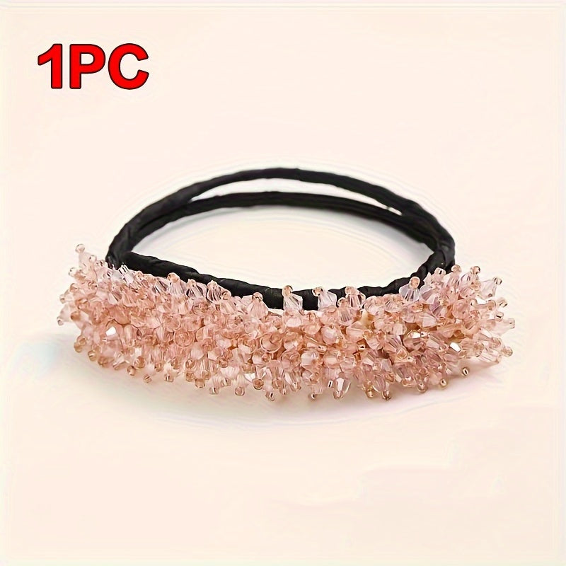 Elastic Crystal Hair Tie for Women Sparkling Rhinestone Decorative Hair Loop Stylish Hair Accessory