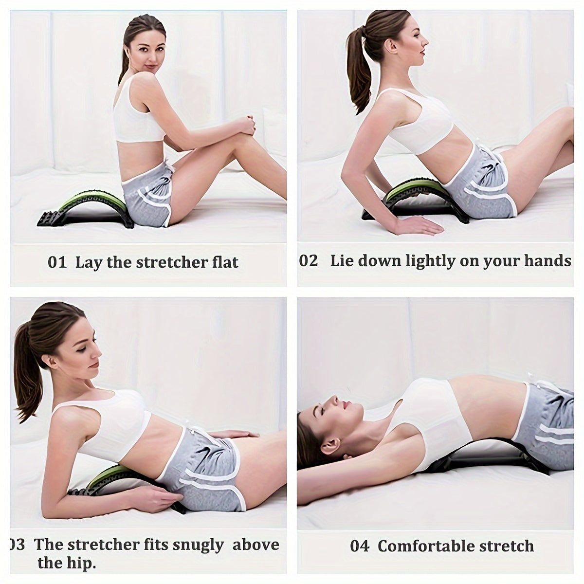 Back Stretching Device for Yoga Pilates and Exercise with 4 Adjustable Settings